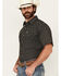 Image #2 - Ely Walker Men's Geo Print Short Sleeve Snap Western Shirt, Black, hi-res