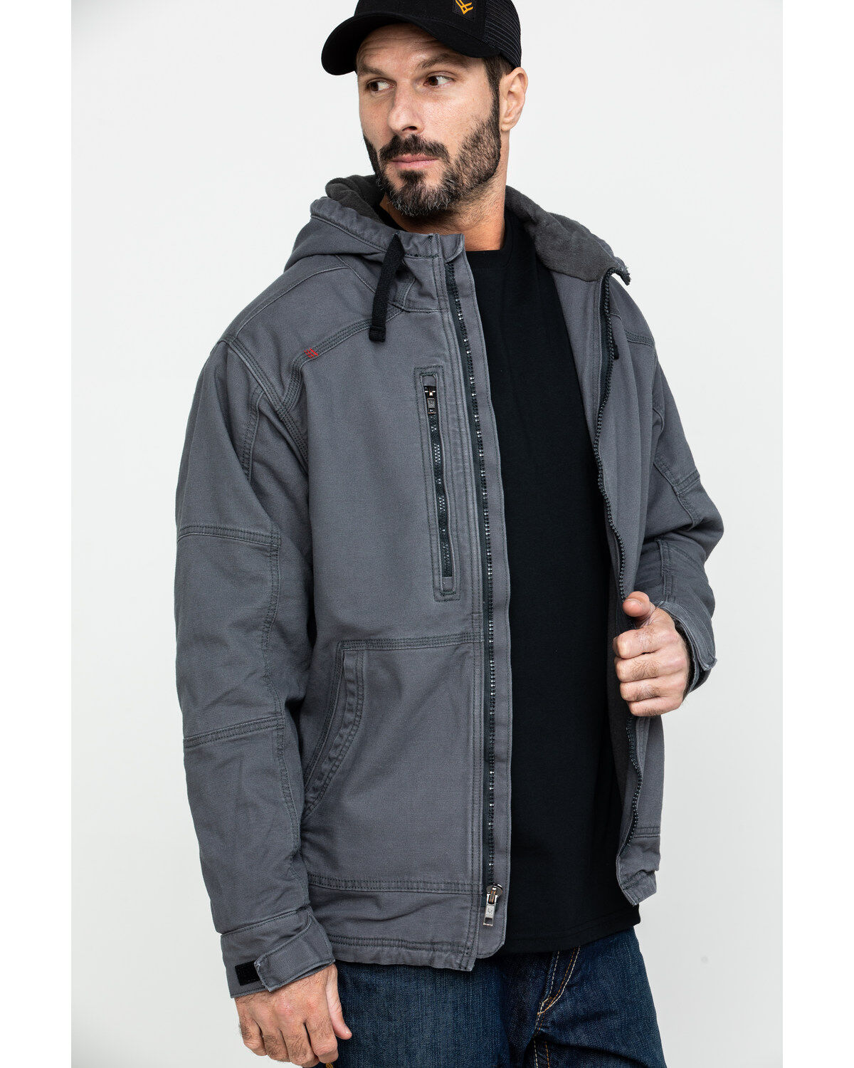 Image #1 - Ariat Men's FR Duralight Stretch Canvas Work Jacket - Tall, Grey, hi-res