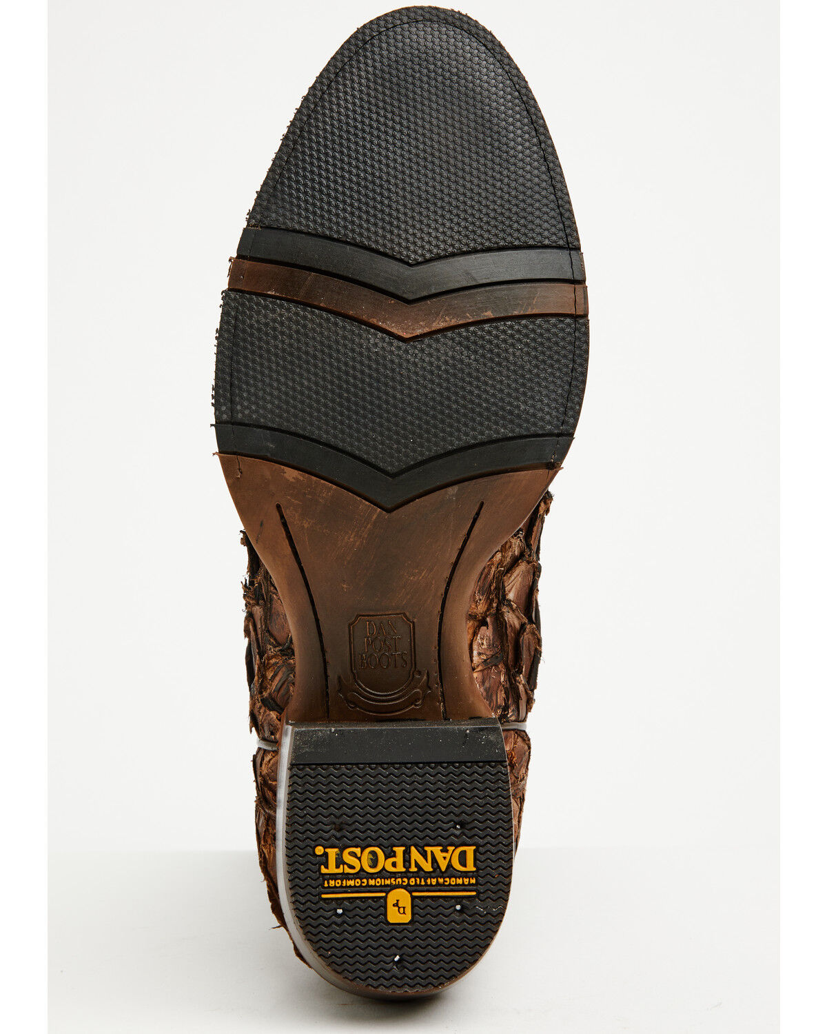 Image #7 - Dan Post Men's Exotic Pirarucu Western Boots - Round Toe, Chocolate, hi-res