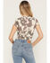 Image #4 - Youth in Revolt Women's Cowhide Print Studded Heart Short Sleeve Baby Tee, Brown, hi-res