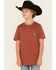 Image #1 - Cody James Boys' Steer Head Short Sleeve Graphic T-Shirt , Rust Copper, hi-res