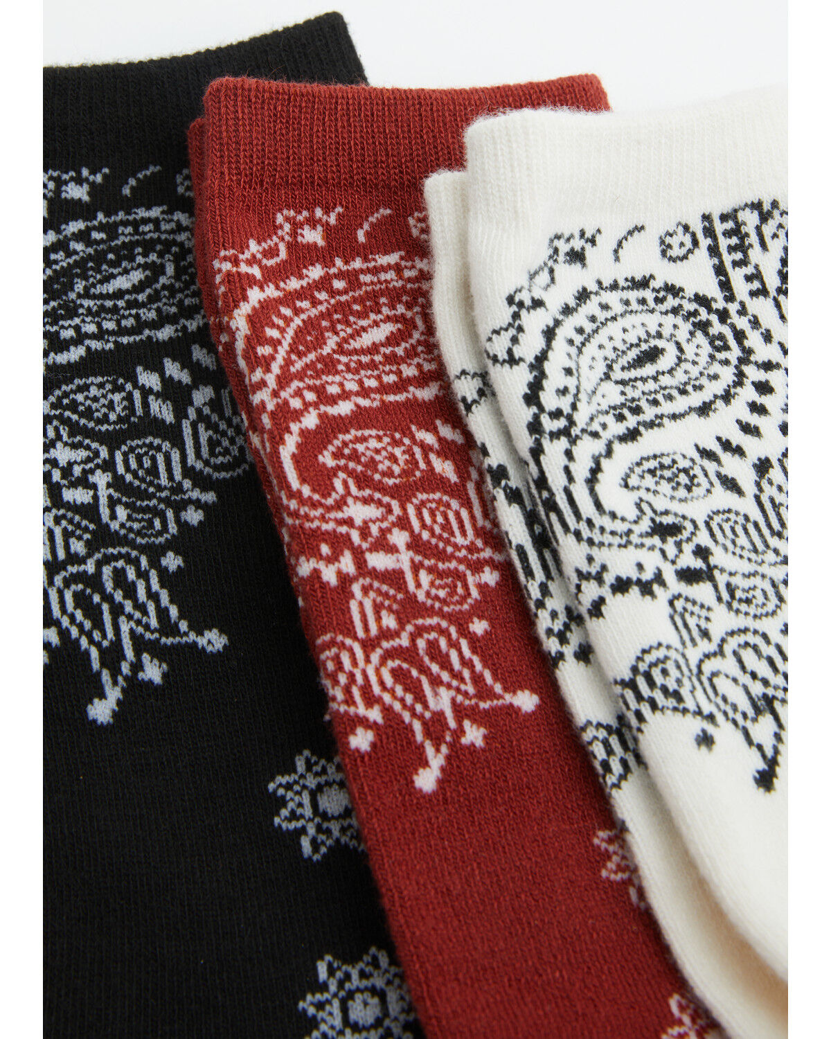 Image #2 - Boot Barn Women's Honor Bandana Print Crew Socks - 3 Pack, Red, hi-res