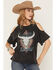 Image #1 - White Crow Women's Run Wild Cold Shoulder Short Sleeve Graphic Tee, Black, hi-res