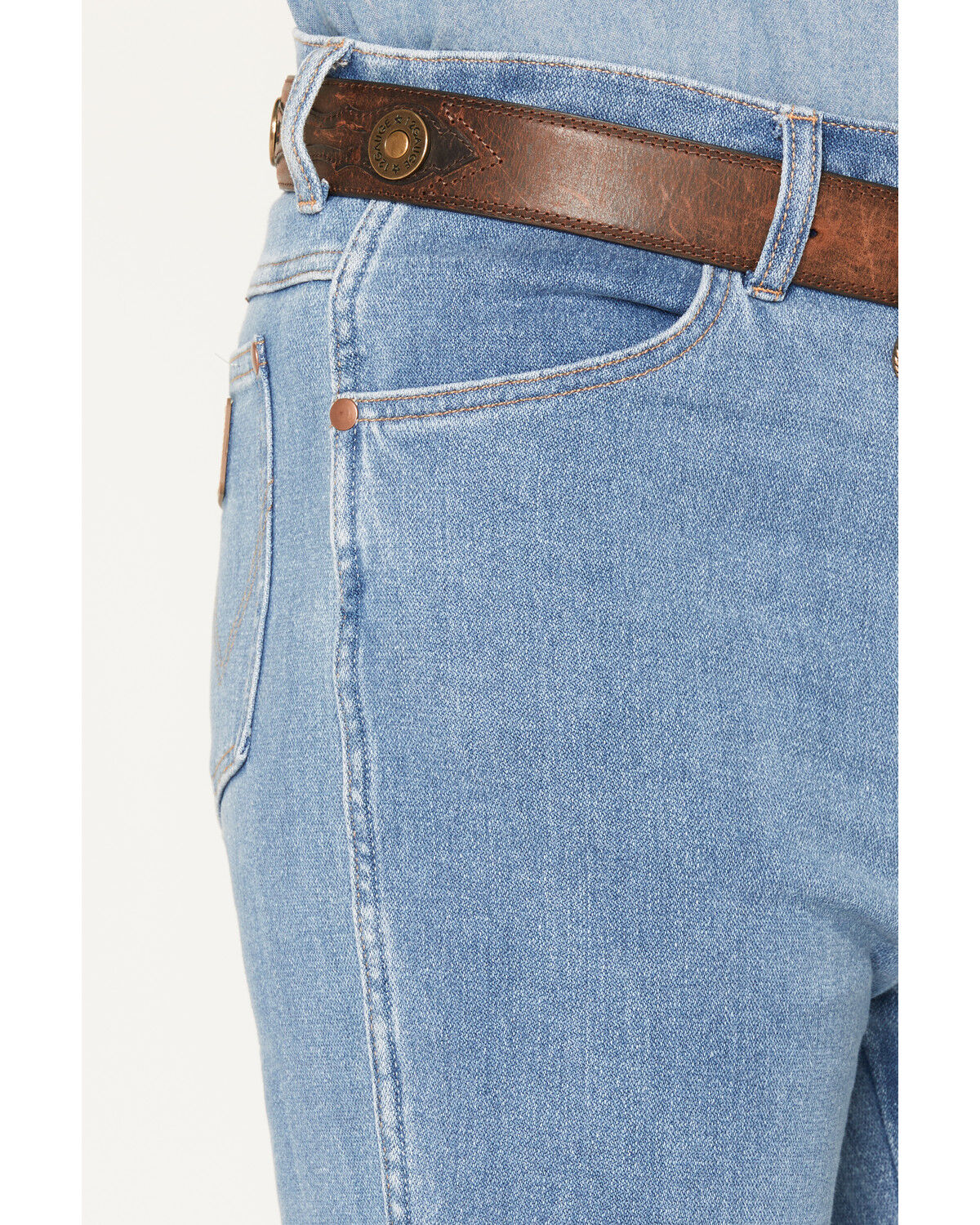 Image #2 - Wrangler Men's 936 Toughlite Medium Wash Cowboy Cut Slim Straight Stretch Denim Jeans, Medium Wash, hi-res
