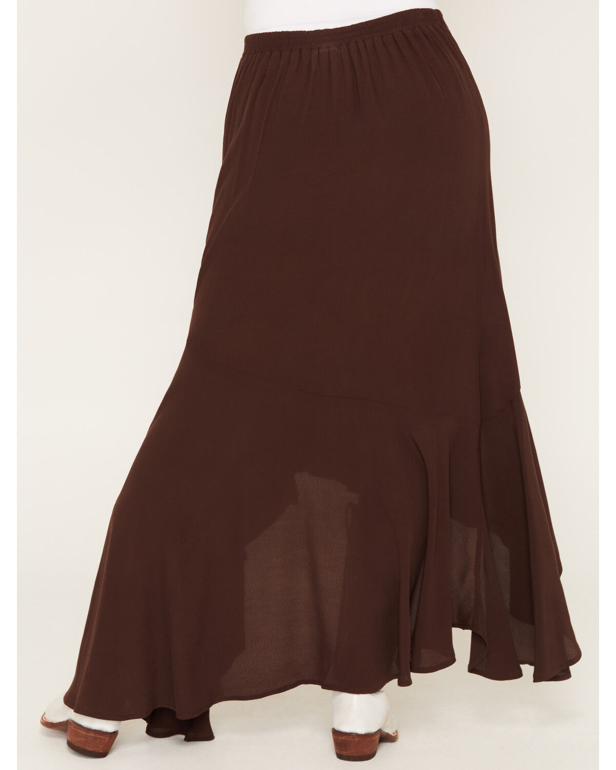 Image #4 - Wild Moss Women's Solid High-Low Skirt, Brown, hi-res