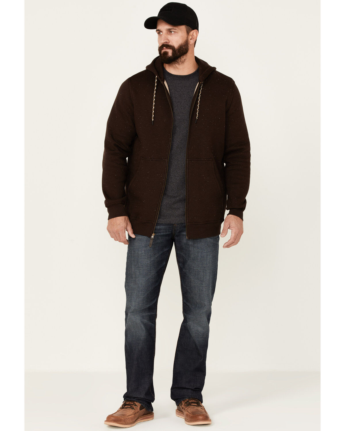 Image #2 - Moonshine Spirit&reg; Men's Brown Koa Wood Zip-Front Hooded Jacket, Brown, hi-res