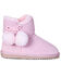 Image #1 - Cloud Nine Girls' Sheepskin Pom Pom Boots - Round Toe , Pink, hi-res