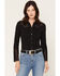 Image #2 - Idyllwind Women's Boot Stitch Roughout Suede Belt, Black, hi-res