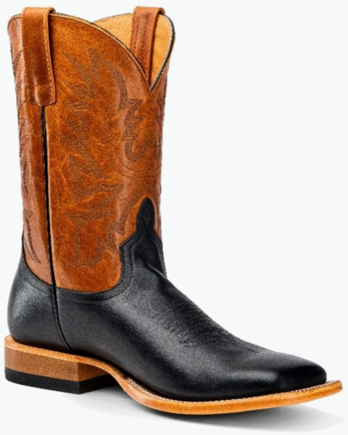 Image #1 - Horse Power Men's Western Boots - Broad Square Toe, Black, hi-res