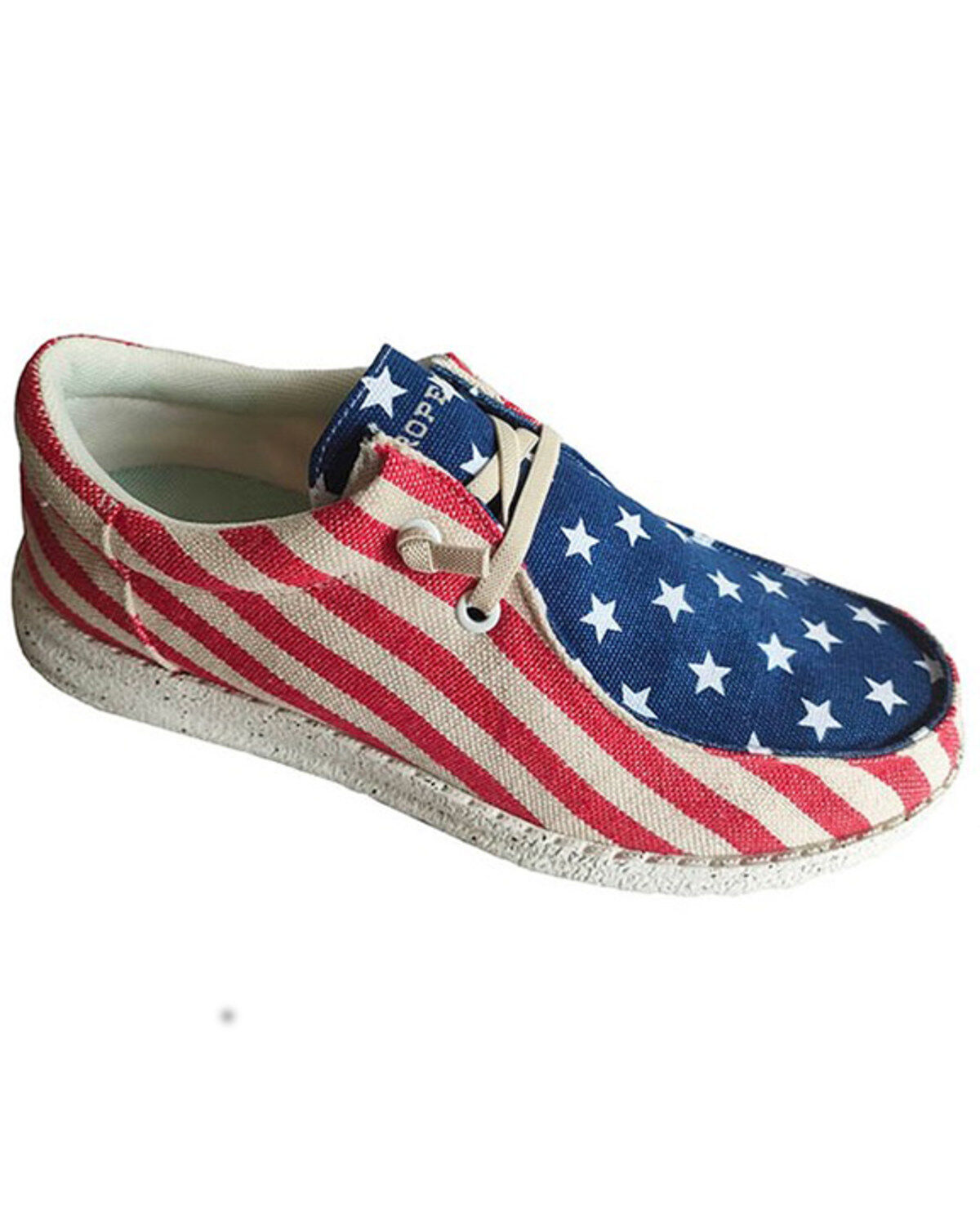 Image #1 - Roper Men's Hang Loose Flag Print Casual Chukka Shoes - Moc Toe, Red, hi-res