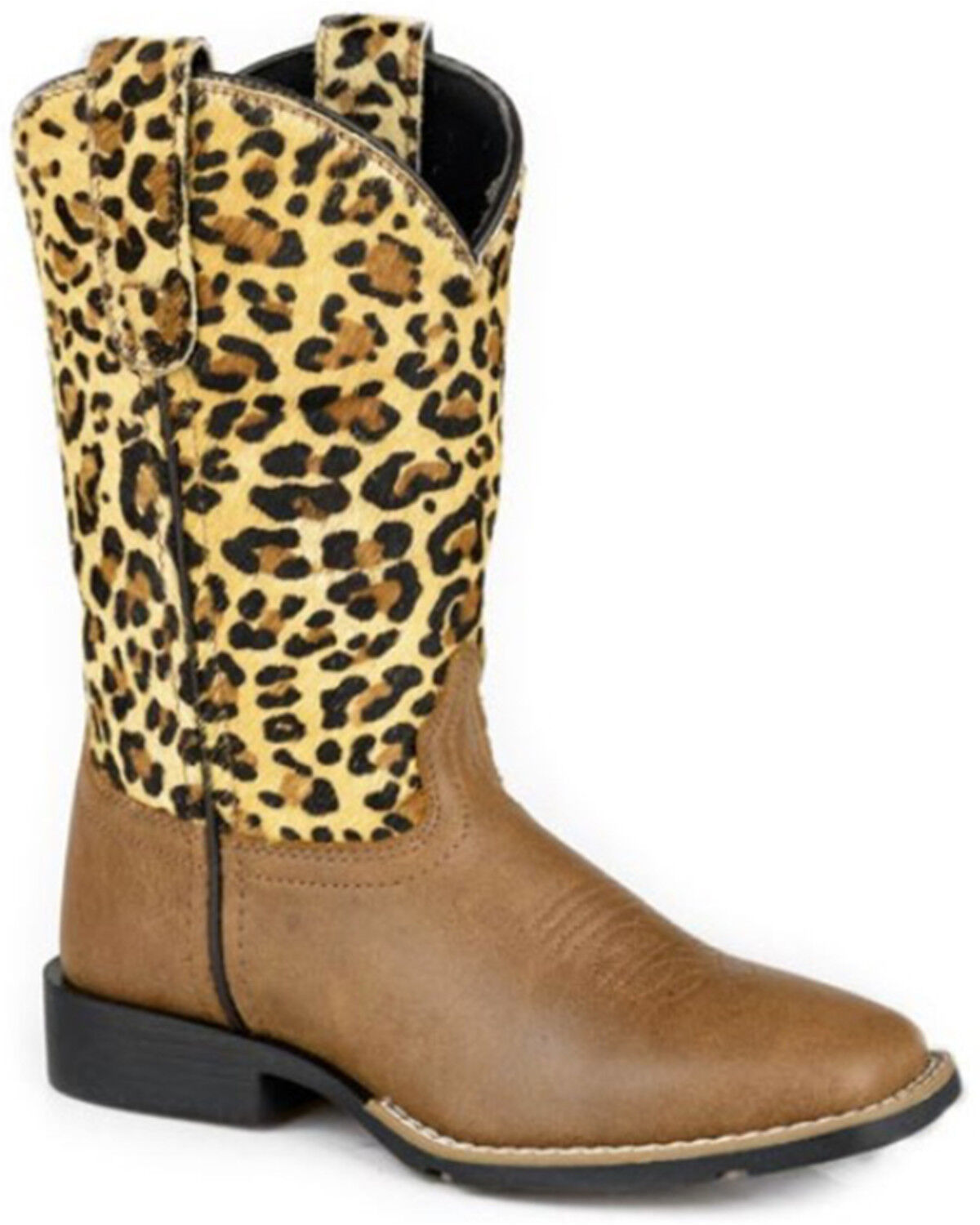 Image #1 - Roper Little Girls' Gabriella Western Boots - Broad Square Toe, Tan, hi-res