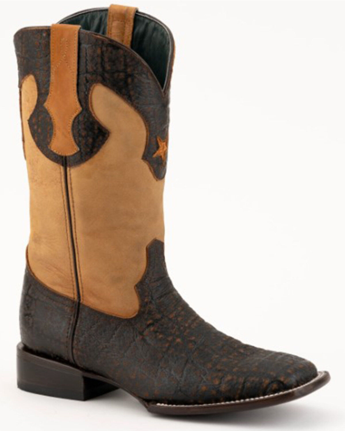 Ferrini Men's Acero Nicotine Elephant Print Western Boots - Square Toe, Jet Black, hi-res