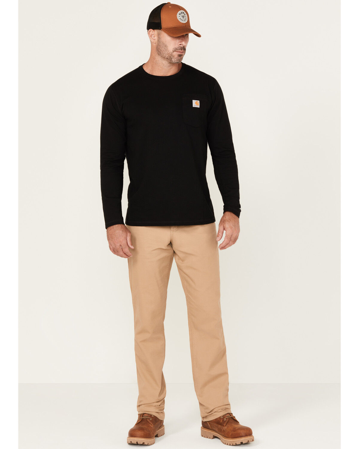 Image #1 - Carhartt Men's Rugged Flex&reg; Rigby Dungaree Stretch Work Pants, Tan, hi-res