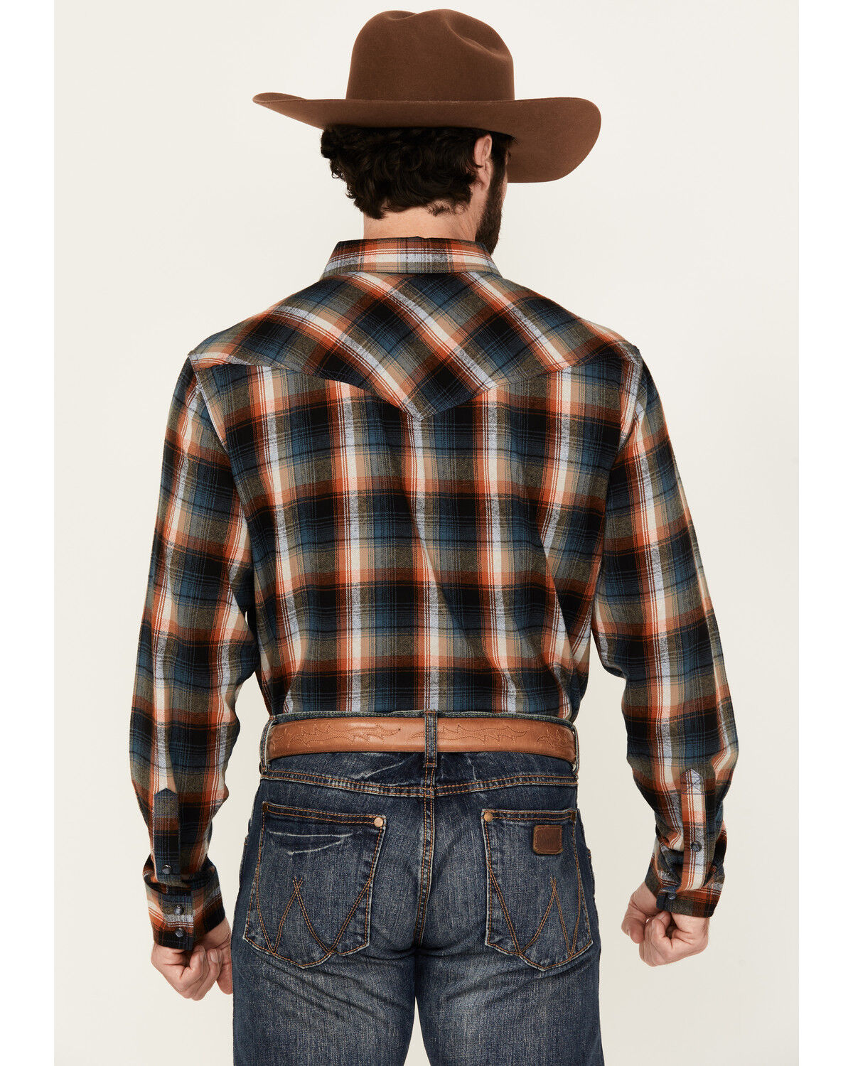 Image #4 - Cody James Men's Santa Cruz Plaid Print Long Sleeve Snap Flannel Shirt, Brown, hi-res