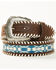 Image #1 - RANK 45&reg; Men's Dallas Southwestern Print Inlay Belt, Brown, hi-res