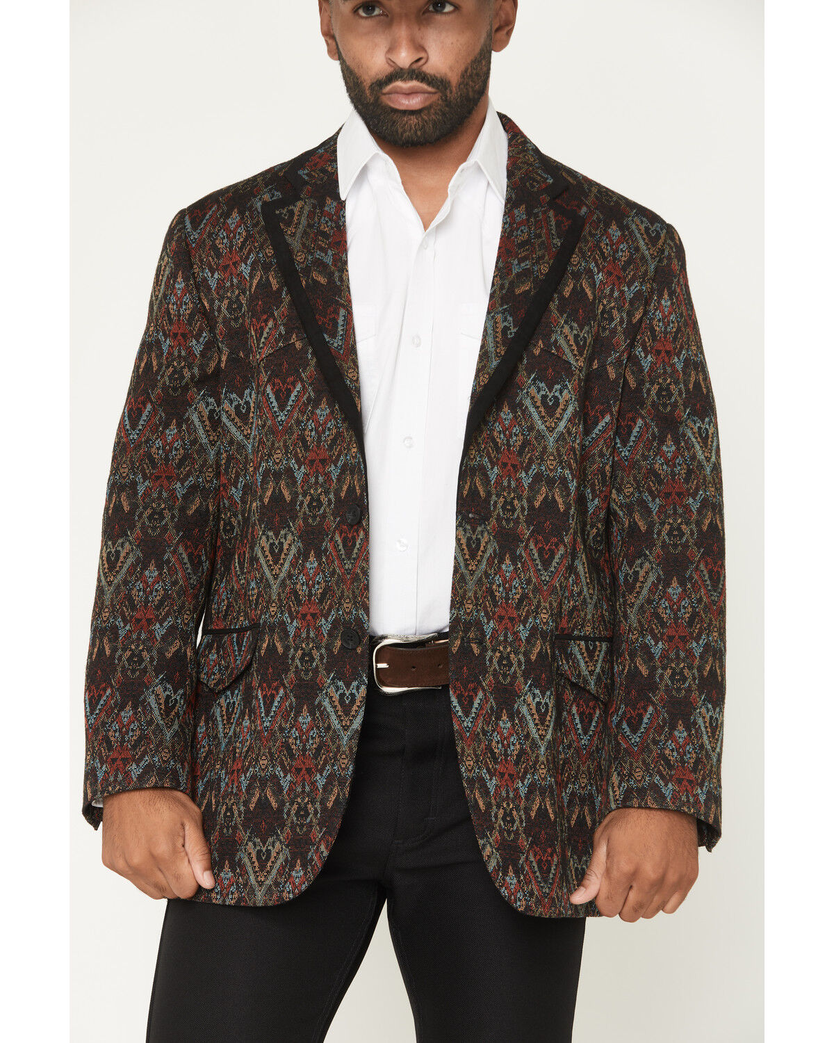 Image #3 - Cody James Black 1978&reg; Men's Tapestry Button-Down Sportcoat, Black, hi-res