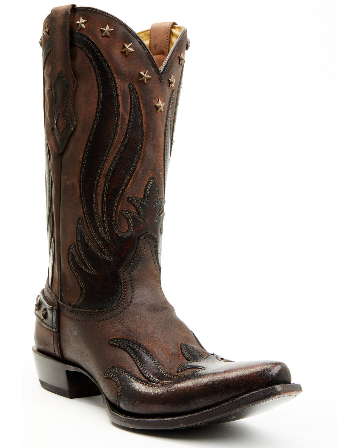 Corral Men's Embellished Overlay Western Boots - Snip Toe, Chocolate, hi-res