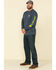 Image #3 - Carhartt Men's M-FR Midweight Signature Logo Long Sleeve Work Shirt, Navy, hi-res
