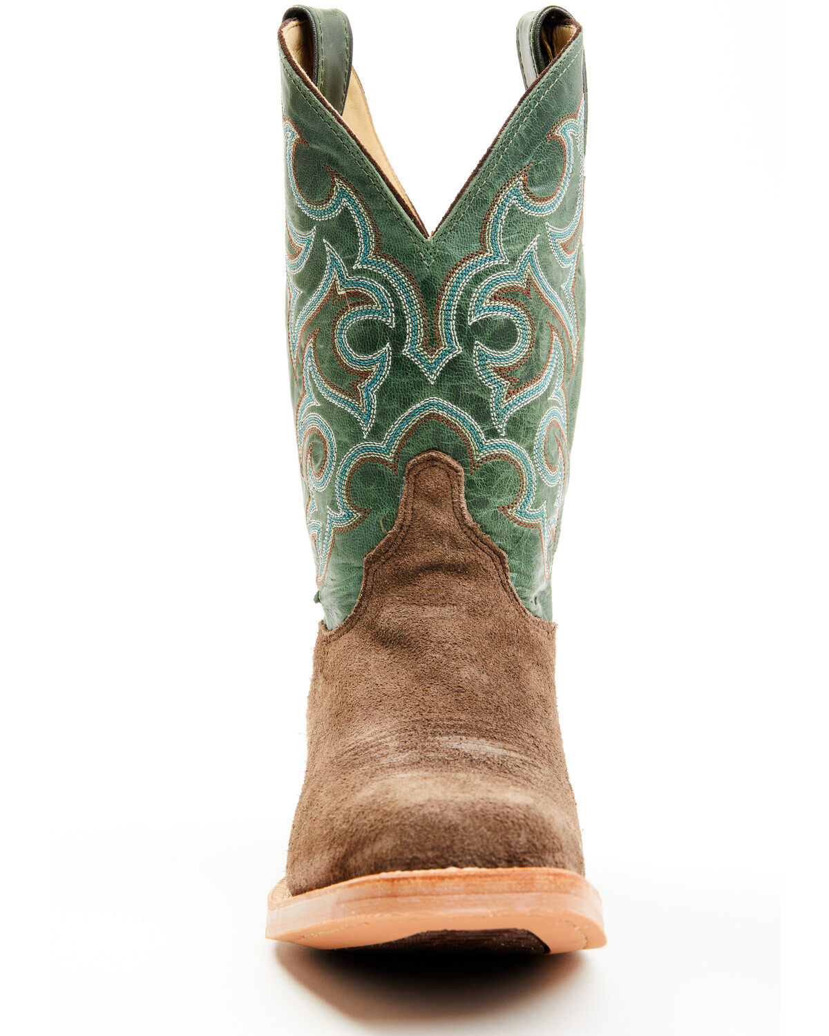 Image #4 - Justin Men's Fergus Roughout Performance Western Boots - Square Toe, Chocolate, hi-res