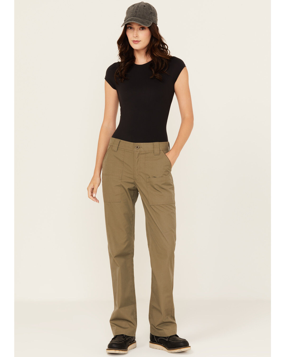Image #1 - Lucky Brand Workwear Women's Canvas Fatigue Work Pants, Olive, hi-res