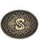 Image #1 - Montana Silversmiths Filigree Initial S Belt Buckle, Bronze, hi-res