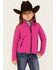 Image #1 - Shyanne Girls' Contrast Zip Softshell Jacket, Fuschia, hi-res