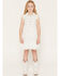 Image #1 - Sugar California Girls' Horseshoe Floral Print Lace Button-Down Dress, White, hi-res