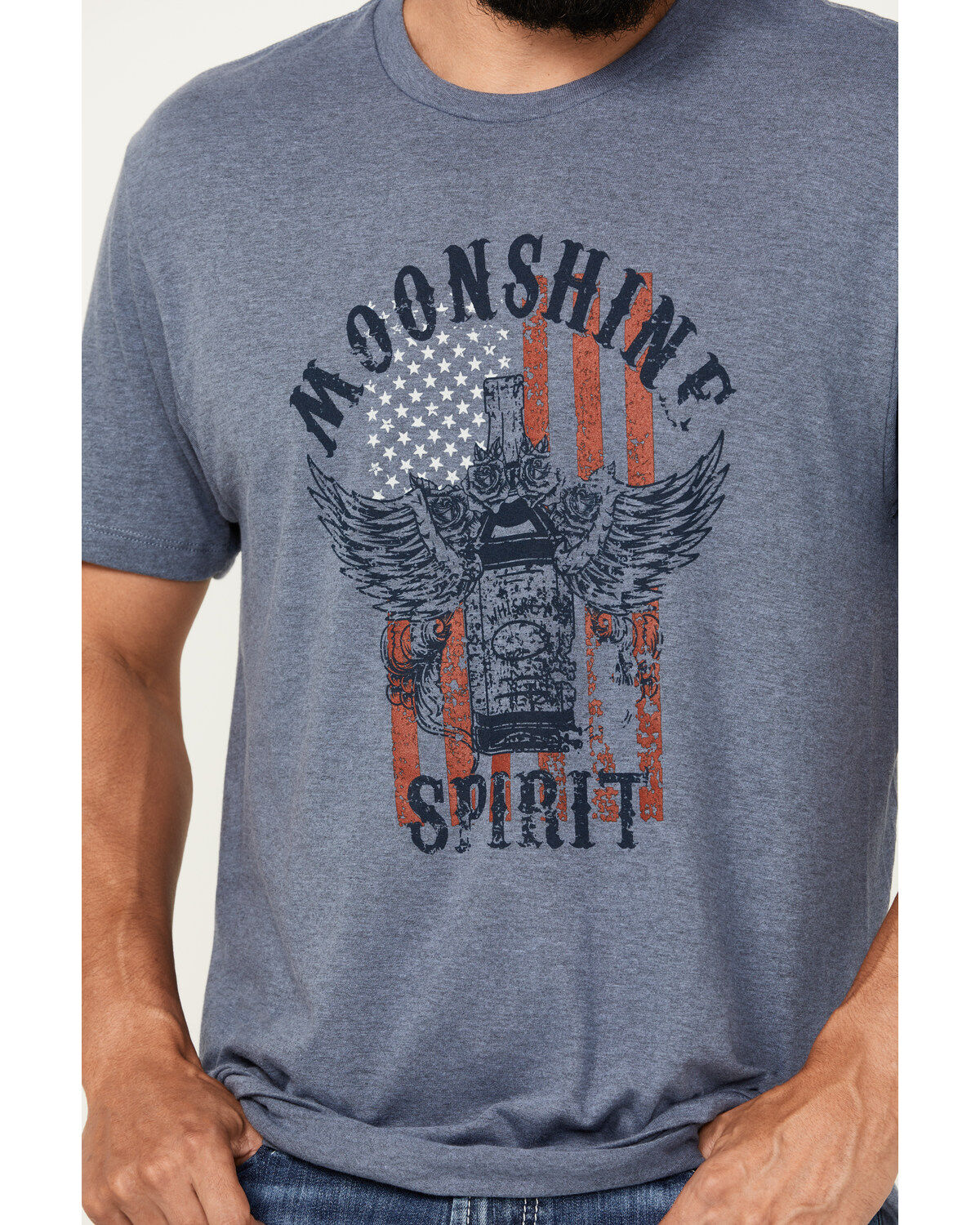 Image #3 - Moonshine Spirit&reg; Men's Winged Bottle Short Sleeve Graphic T-Shirt, Charcoal, hi-res