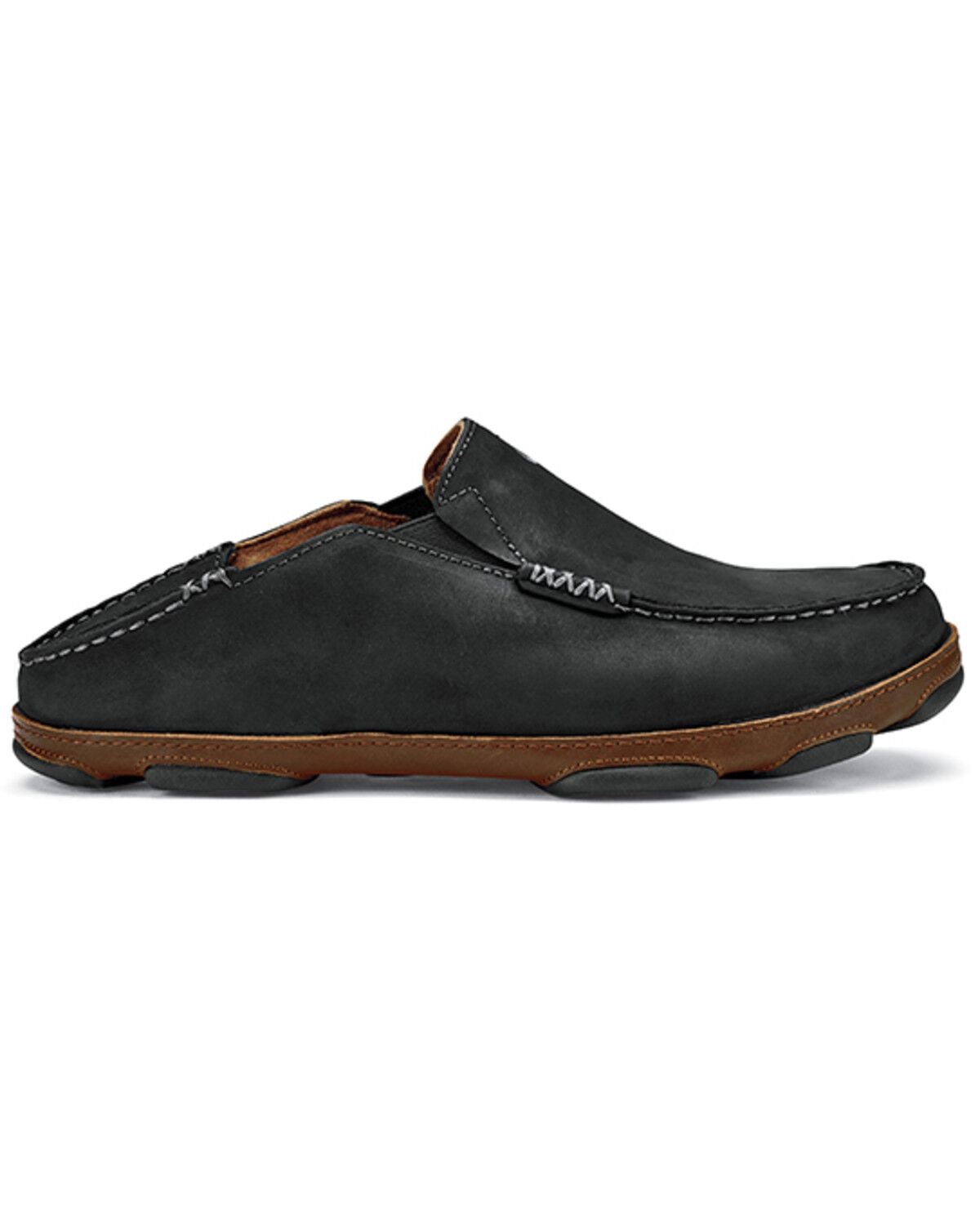 Image #2 - OluKai Men's Moloa Slip-On Casual Shoes - Moc Toe, Black, hi-res