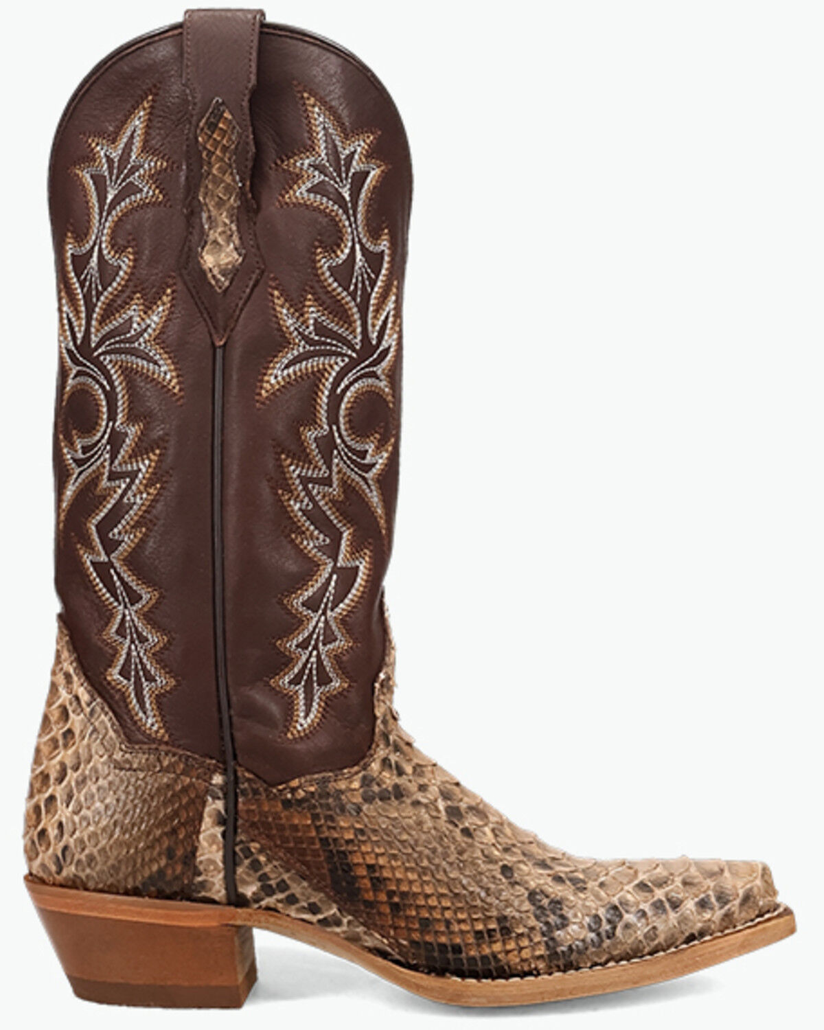 Image #2 - Dan Post Women's Exotic Python Western Boots - Snip Toe, Brown, hi-res