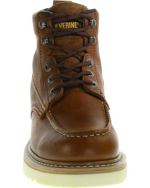 Image #8 - Wolverine Men's Moc Toe Work Boots, Brown, hi-res