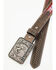 Image #2 - Cody James Boys' Rodeo Buckle Southwestern Woven Inlay Leather Belt , Brown, hi-res