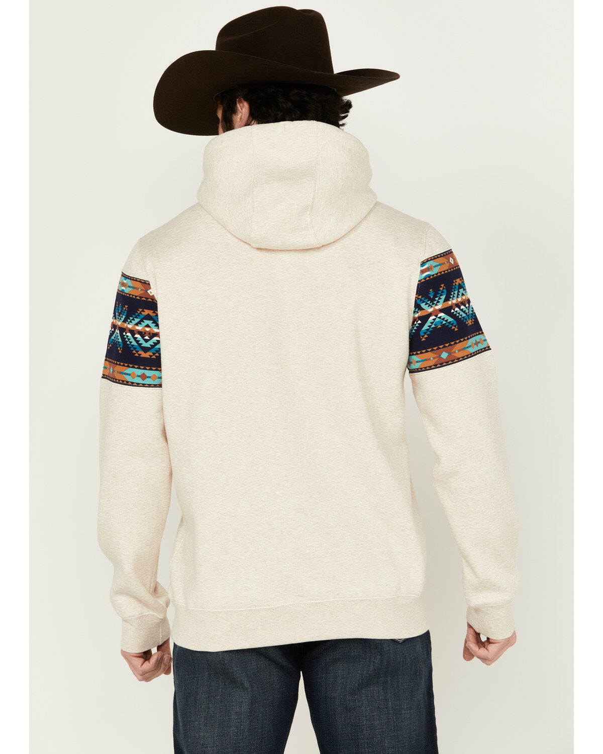 Image #4 - RANK 45&reg; Men's Sworn Border Print Hooded Sweatshirt, Ivory, hi-res