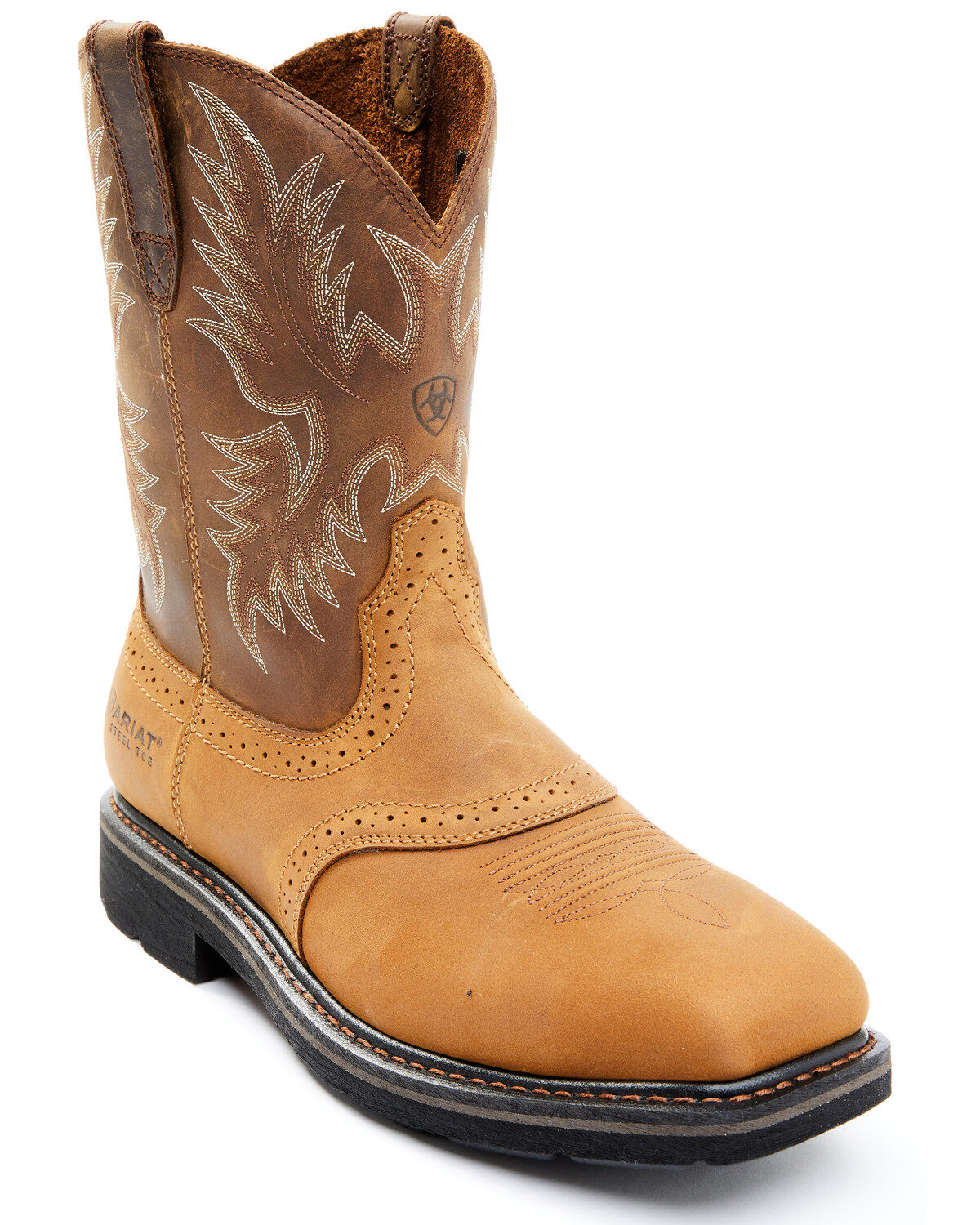 Ariat Men's Sierra Saddle Western Work Boots - Steel Toe, Aged Bark, hi-res