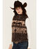 Image #2 - Shyanne Women's Buffalo Print Snap Sherpa Vest , Chocolate, hi-res