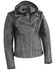 Image #1 - Milwaukee Leather Women's Rub-Off Hoodie Motorcycle Jacket - 3X, Black, hi-res