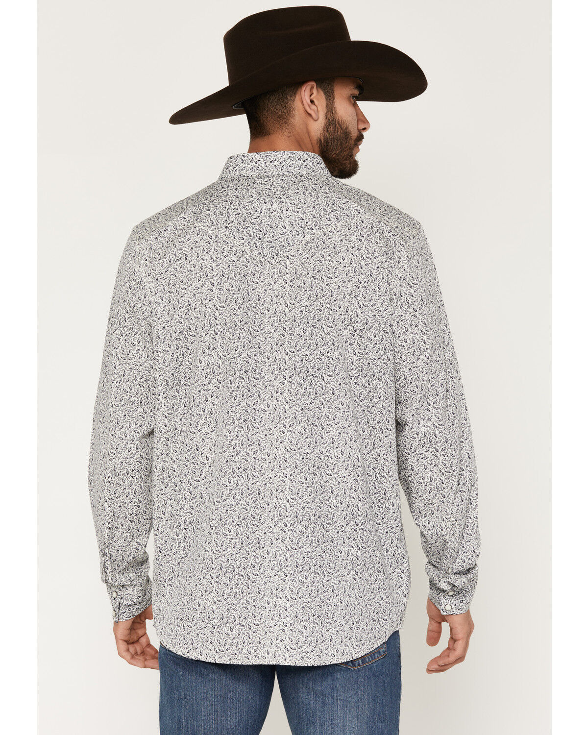 Image #4 - Moonshine Spirit&reg; Men's Purple Reign Paisley Print Long Sleeve Snap Western Shirt, Purple, hi-res