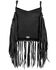 Image #2 - American West Women's Hair-On Studded Fringe Crossbody Messenger, Black, hi-res