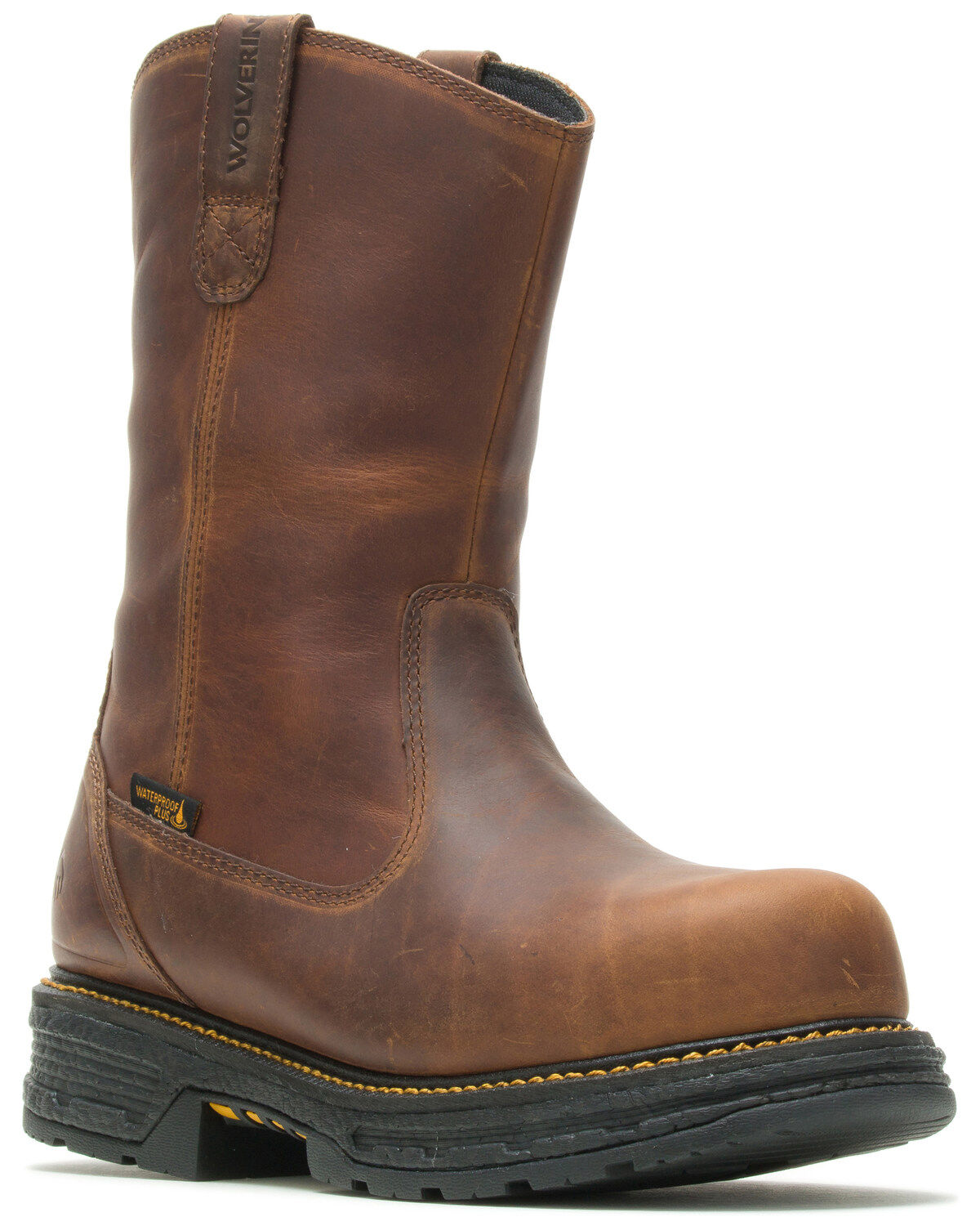 Wolverine Men's Hellcat Ultraspring Western Work Boots - Soft Toe, Brown, hi-res