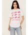 Image #1 - Bohemian Cowgirl Women's Let's Go Girls Short Sleeve Cropped Graphic Tee, White, hi-res