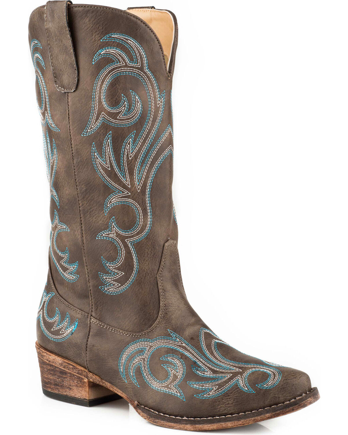 Image #1 - Roper Women's Brown Riley Vintage Western Boots - Snip Toe, Brown, hi-res
