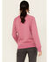 Image #4 - Carhartt Women's Relaxed Fit Midweight Graphic Crew Neck Sweatshirt, Dark Pink, hi-res