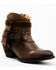 Image #1 - Shyanne Women's Sevilla Buckle Fringe Western Booties - Round Toe, Brown, hi-res