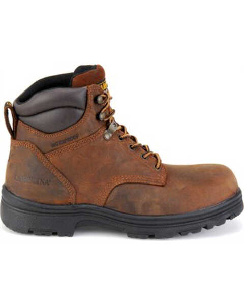 Image #2 - Carolina Men's 6" Steel Toe Waterproof Work Boots, Brown, hi-res