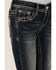 Image #2 - Grace in LA Girls' Dark Wash Mid Rise Bootcut Jeans , Dark Wash, hi-res