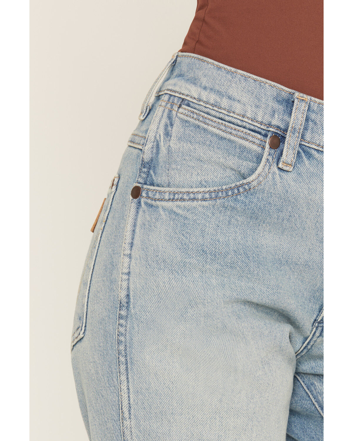 Image #2 - Wrangler Women's High Rise Light Wash 70's Flare Stretch Denim Jeans, Light Wash, hi-res