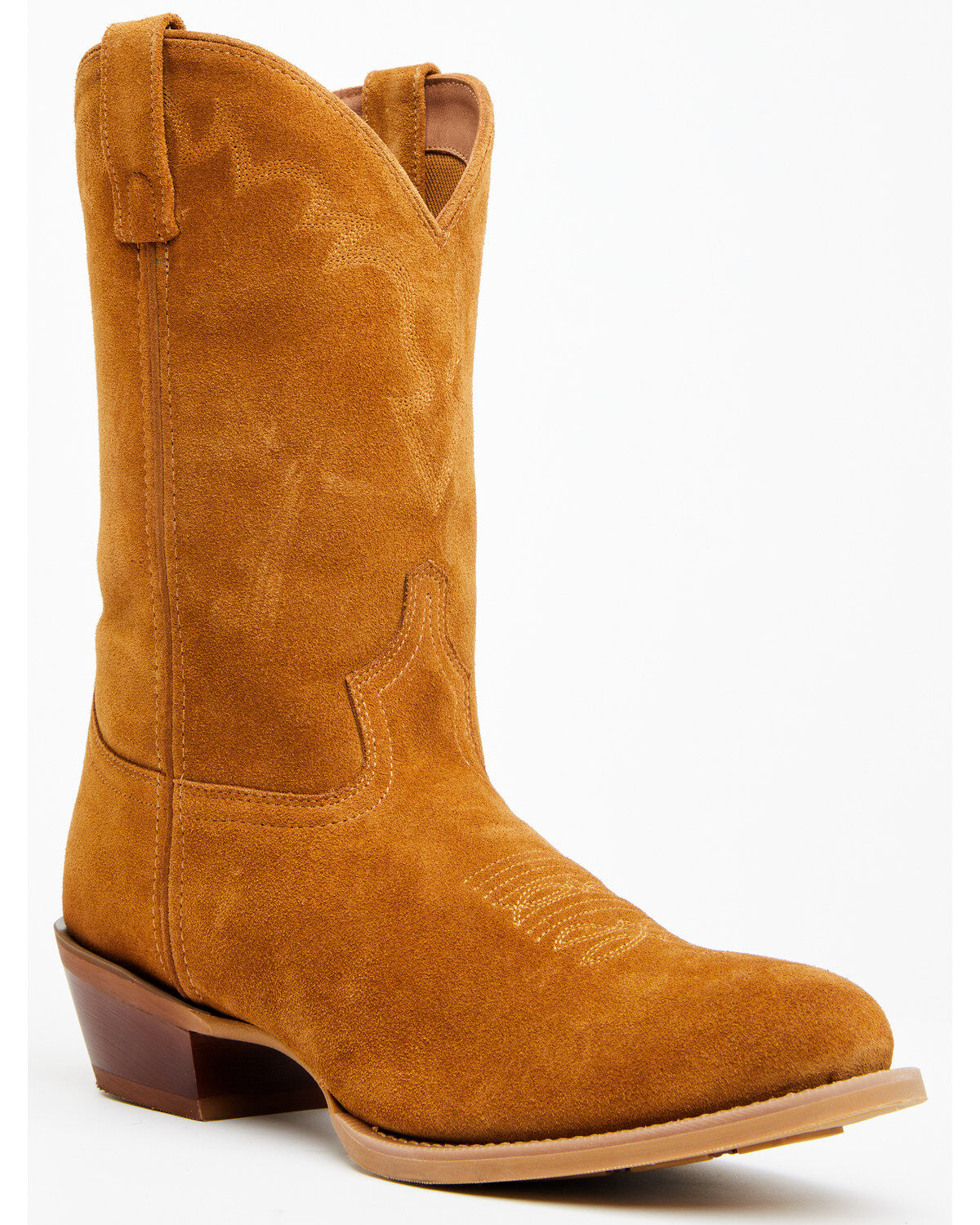 Laredo Men's Larkin Suede Water Resistant Performance Western Boots - Round Toe, Honey, hi-res