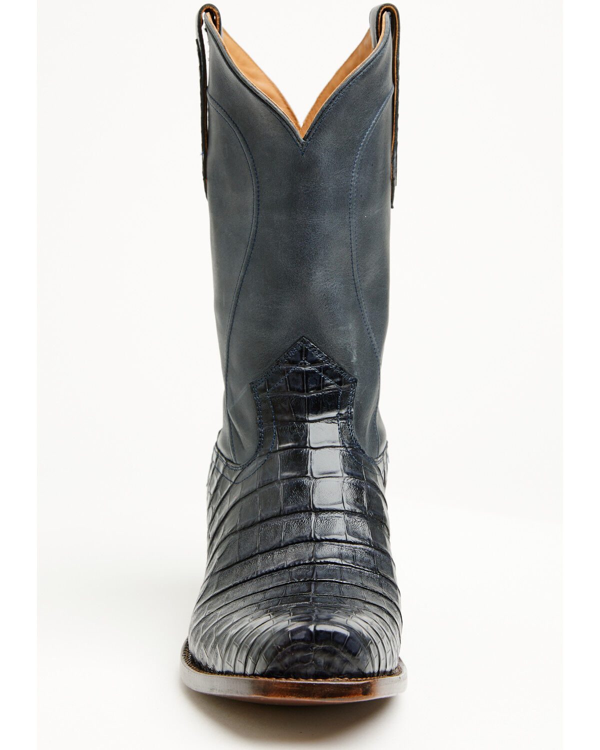 Image #4 - Cody James Black 1978&reg; Men's The Mason Exotic Caiman Western Boots - Square Toe, Navy, hi-res