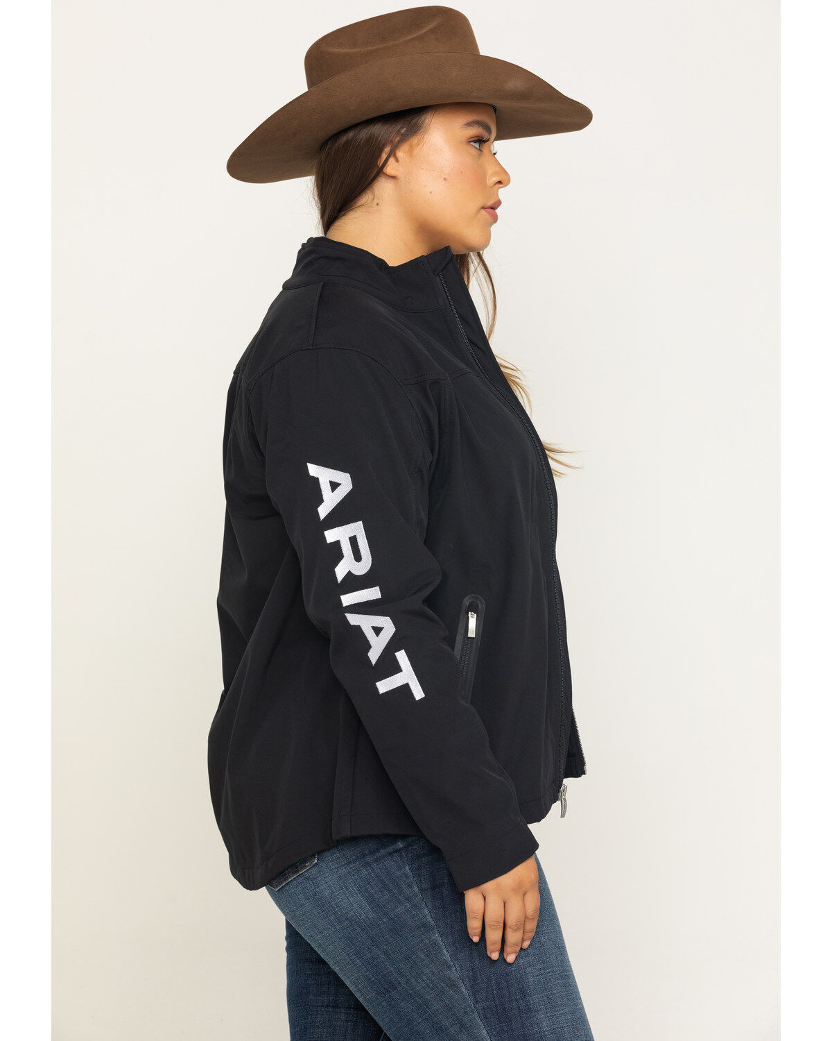 Image #3 - Ariat Women's Softshell Team Jacket - Plus, Black, hi-res