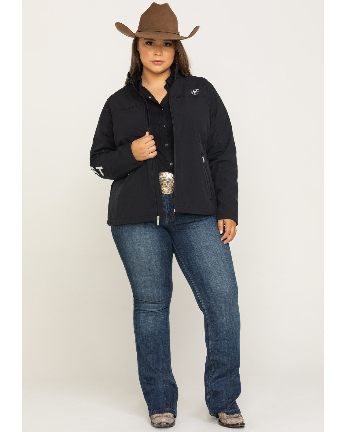 Image #6 - Ariat Women's Softshell Team Jacket - Plus, Black, hi-res